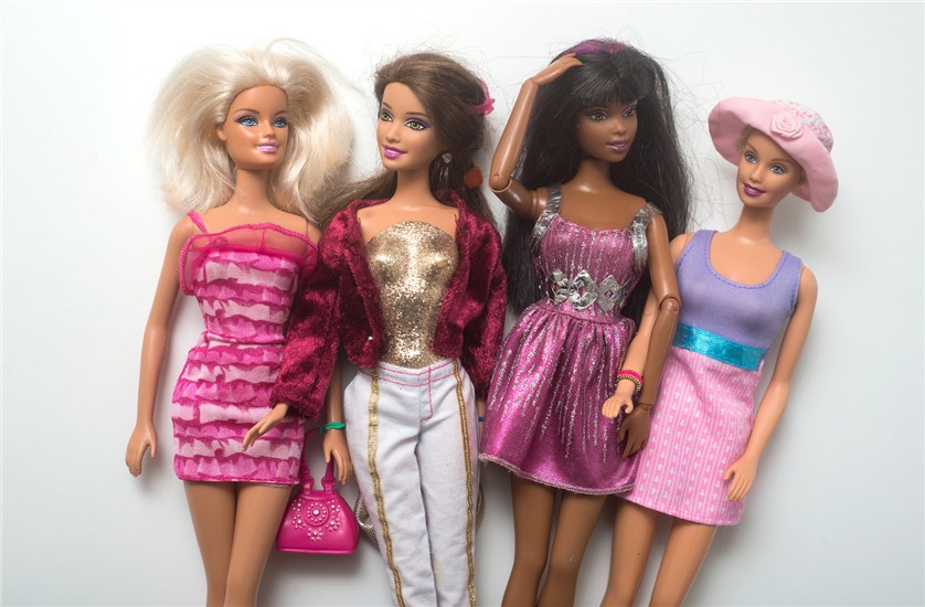 A collection of Barbie dolls 